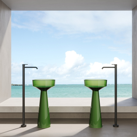 Раковина керамическая Dea Design Pedestal Basin DD2018 425 R3 40х40 напольная цвет зеленый без отверстий под смеситель