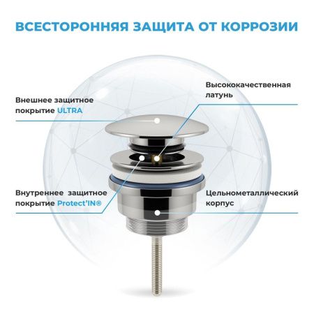 Донный клапан Wellsee Drainage System 182139000 хром