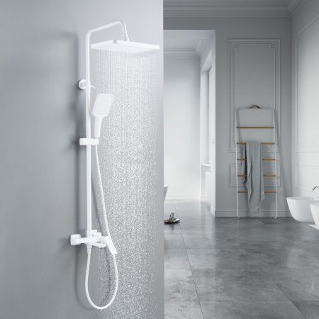Душевая стойка Shevanik S4436C настенная цвет белый