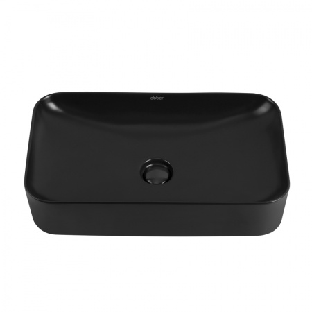 Раковина из санфаянса Abber RECHTECK AC2204MB 61х35 накладная цвет черный матовый без отверстий под смеситель