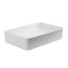 Раковина из сантехнического фаянса Abber RECHTECK AC2207MW 50х30 накладная цвет белый без отверстий под смеситель