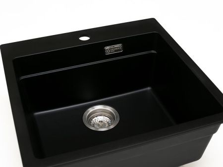 Кухонная мойка Grandex Aqua 500404 50х50 цвет черный поверхность матовая