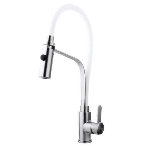 Смеситель для кухни Fashun A54112-8 на мойку сатин/белый - фото 2