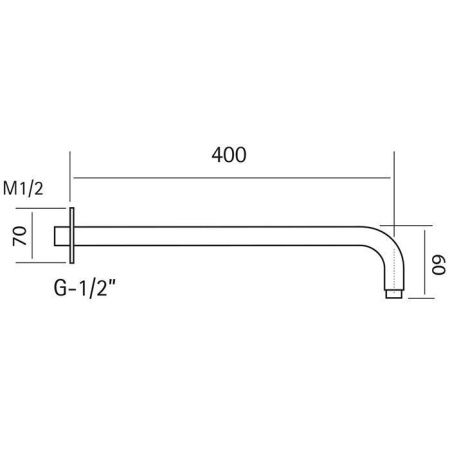 Держатель верхнего душа Cisal Xion DS013531D1 хром