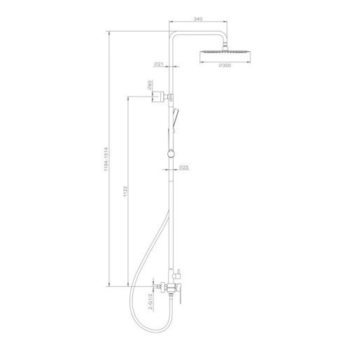 Душевая стойка Raglo R10.24.03 настенная цвет сатин золотой - фото 2