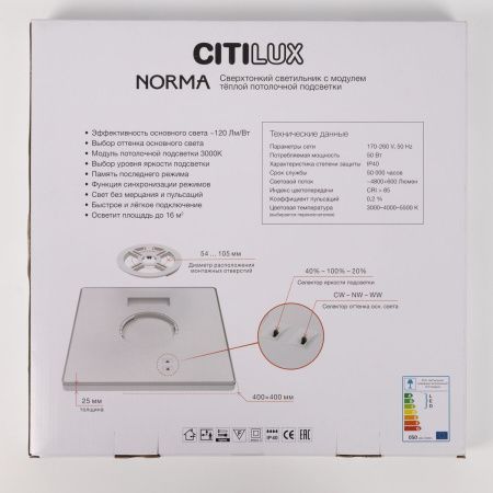 Светильник потолочный Citilux Norma (Норма) CL748K400