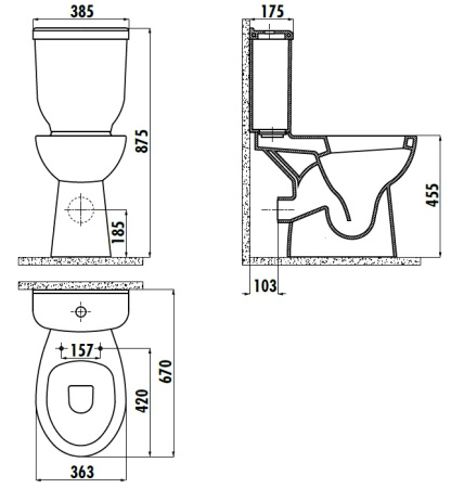 Бачок для унитаза Creavit  SD410-00CB00E-0000