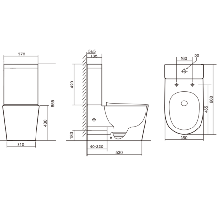Унитаз-компакт напольный с бачком Iberica Blanca Burgos maxi IB.BRM.124.1B1 белый с сиденьем микролифт безободковый смыв торнадо