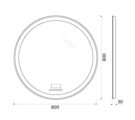 Зеркало с подсветкой и антизапотеванием BelBagno SPC-RNG-800-LED-TCH-RAD 80х80 подвесное