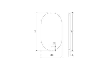 Зеркало с подсветкой и антизапотевателем Boheme Modern 568 60х110