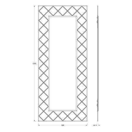 Зеркало Evoform Florentina BY 5006 50х120 подвесное
