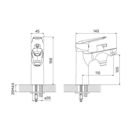 Смеситель для ванны IDDIS Torr TORSB10i07 на борт ванны хром