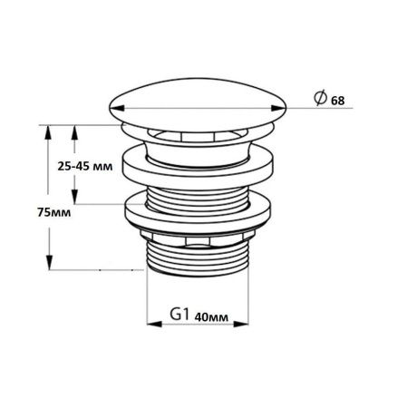 Донный клапан Creavit SF032-S черный