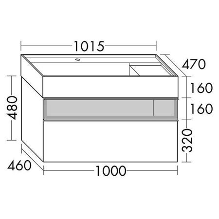 Тумба с раковиной Burgbad Yumo SFKL102 F3193 G0179 C0001*1 100х50 подвесная цвет белый