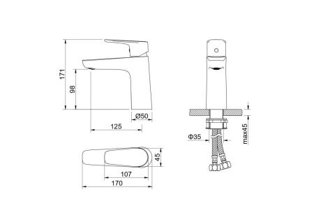 Смеситель Aquatek БЕТТА AQ1110MB на раковину черный