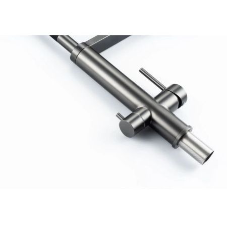 Смеситель для кухни Knotlor Infinity SS-15/GM на мойку вороненая сталь