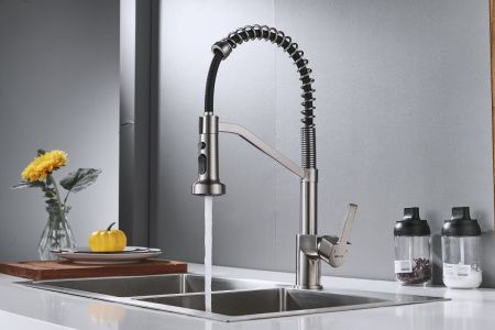 Смеситель для кухни Shevanik S963L на мойку сатин