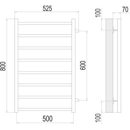 Полотенцесушитель водяной Terminus 4670078530011 55х80 хром