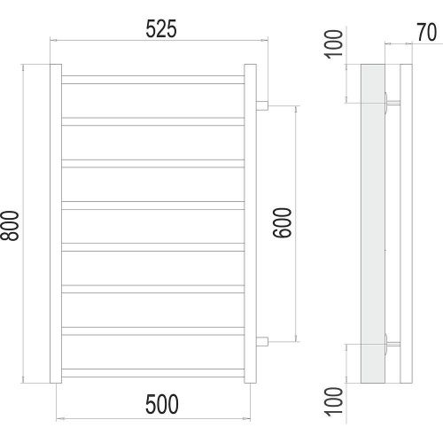 Полотенцесушитель водяной Terminus 4670078530011 55х80 хром - фото 3