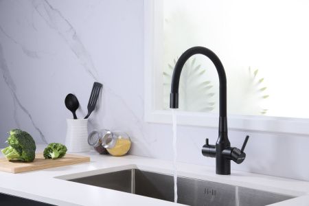 Смеситель для кухни Paulmark SALIX Sa213419-BLM на мойку черный