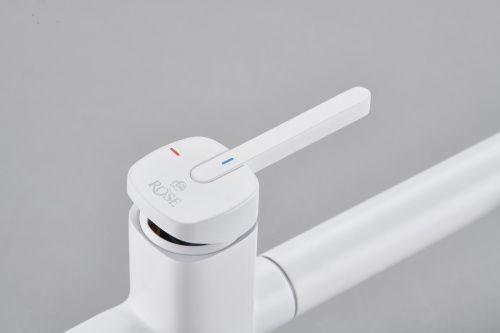 Смеситель для кухни Rose R358C на мойку белый - фото 5