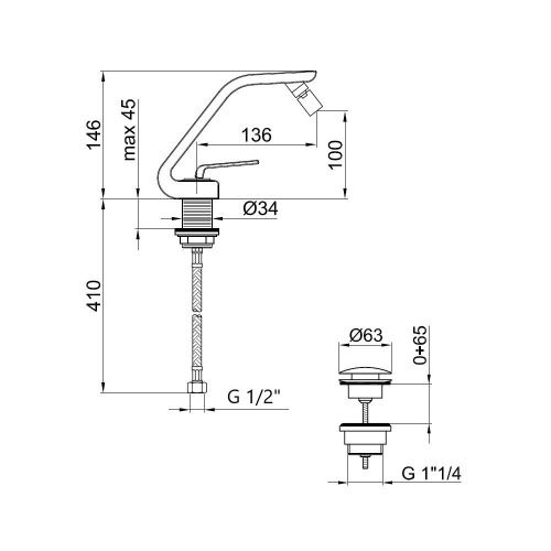 Смеситель Webert Wolo WO840102564 на биде черный - фото 3