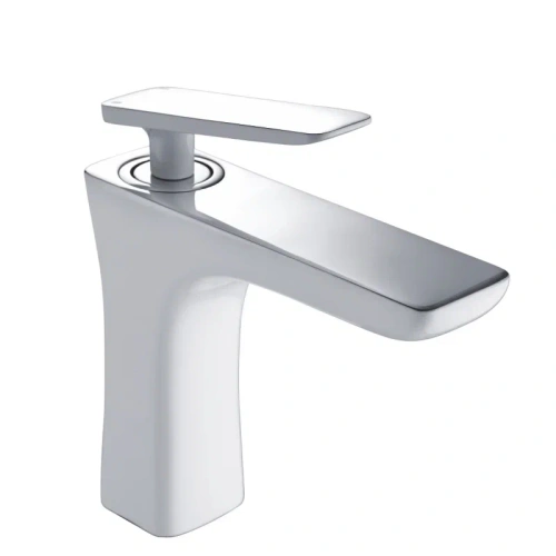 Смеситель Rose R1601F на раковину белый/хром - фото 2