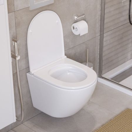 Унитаз подвесной BelBagno UNO BB3105CHR/SC белый с сиденьем микролифт безободковый каскадный смыв