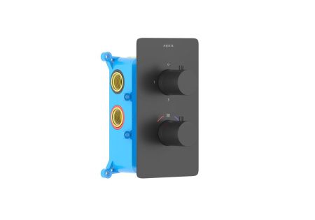 Смеситель для ванны Aquatek ЕВРОПА AQ1393MB встраиваемый в стену черный с термостатом