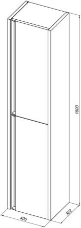Шкаф-пенал Allen Brau Fantasy 2.0 1.11007.AM 2.0 40х180 подвесной цвет черный