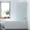 Душевая шторка на ванну Damixa Skyline DX35WBS-D080-140MT 80х140 стекло прозрачное профиль хром ориентация универсальная