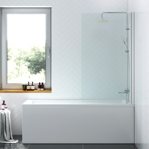 Душевая шторка на ванну Damixa Skyline DX35WBS-D080-140MT 80х140 стекло прозрачное профиль хром глянцевый ориентация универсальная