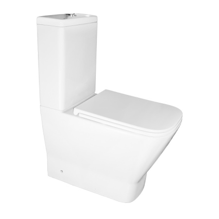 Унитаз-компакт напольный с бачком Azario AZ-2168-UQ3 белый с сиденьем микролифт безободковый смыв торнадо