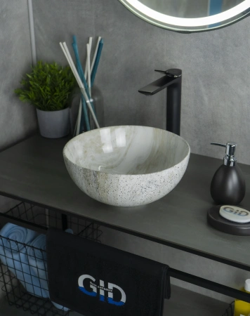 Раковина керамическая Gid Esfera 54435 30х30 накладная цвет многоцветный без отверстий под смеситель