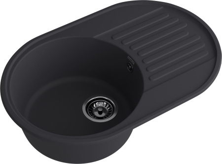 Кухонная мойка Granfest Quarz 18 черный 74х48 цвет черный поверхность матовая