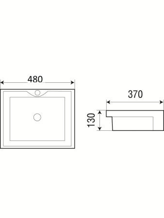 Раковина из сантехнического фаянса WeltWasser WW SK 10000003887 50х40 подвесная цвет белый 1 отверстие под смеситель