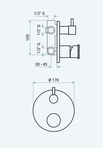 Смеситель Emmevi Filobrass 85029ZI/NEO встраиваемый в стену черный - фото 2