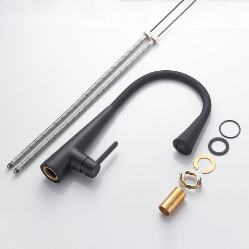 Смеситель для кухни Rose R213H на мойку черный - фото 4