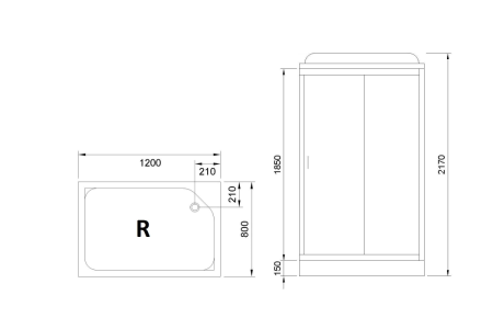 Душевая кабина Royal Bath HP RB8120HP4-MM-R 120х80 прямоугольная с крышей ориентация правая