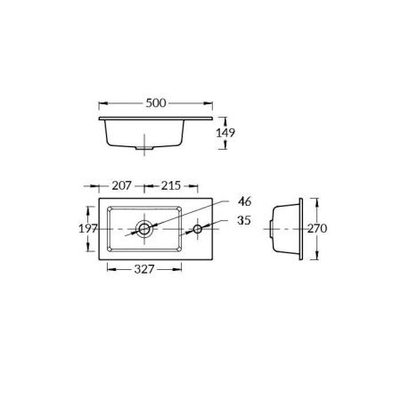 Раковина керамическая Kerama Marazzi LATO LA.wb.50 50х30 встраиваемая цвет белый 1 отверстие под смеситель
