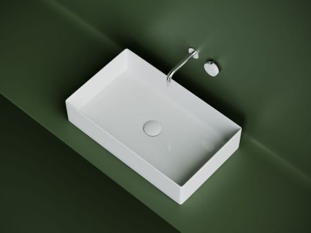 Раковина из сантехнического фарфора Ceramica Nova ELEMENT CN6070 60х40 накладная цвет белый без отверстий под смеситель