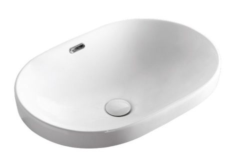 Раковина из сантехнического фарфора Cerutti SPA CR018 60х40 накладная цвет белый без отверстий под смеситель