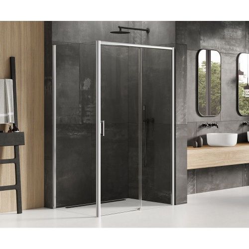 Душевой уголок New Trendy PRIME Chrome D-0305A/D-0125B 130х100 стекло прозрачное профиль хром без поддона - фото 2