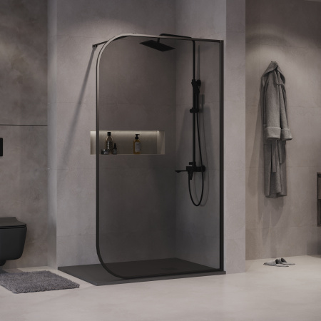 Душевая перегородка Niagara Nova NG-689-90TBLACK 90х200 стекло тонированное профиль черный матовый