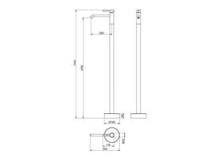 Смеситель Aquatek ЕВРОПА AQ1309MB напольный черный