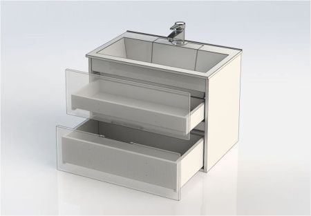 Тумба с раковиной Aquanet Алвита 00213093 70х50 подвесная цвет серый