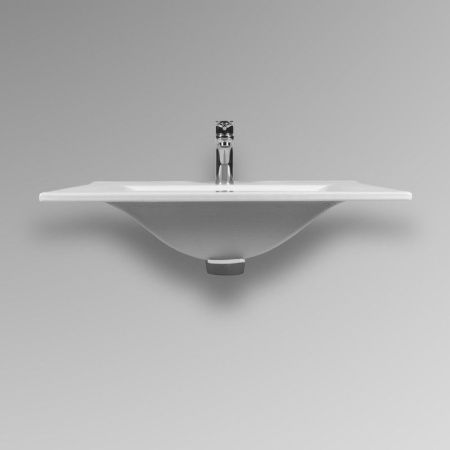 Раковина из сантехнического фарфора Bond Cube S05-600 60х50 встраиваемая цвет белый 1 отверстие под смеситель