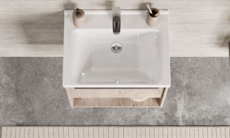 Раковина из сантехнического фарфора Santek Миранда WH302421 60х50 накладная цвет белый