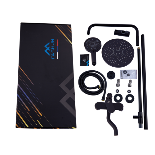 Душевая стойка Fashun A2485-7 настенная цвет черный - фото 5