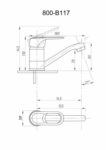 Смеситель для кухни FAUZT FZs-800-117 на мойку хром - фото 4